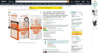 Crema Sólida Ecran Sunnique FPS 50+ por 8,32€