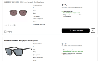 Diverse Hugo Boss zonnebrillen voor €17 bij de Mediamarkt