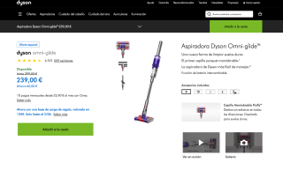 Aspiradora Dyson Omni-glide + base de carga por solo 239€