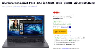 Acer Extensa 15 EX215-55-58EM laptop voor €449 bij Bol.com