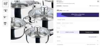 Batería de cocina 9 piezas marca San Ignacio Cassel por 29,99€
