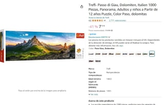 Trefl- Passo di Giau, Dolomiten, Italien puzzle1000 Piezas, por 7,13€