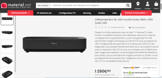 Vidéoprojecteur Hisense PL1 ultra courte focale - 4K à 1290€