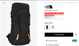 The North Face Sportrugzak 'Terra 55'voor €85,41 bij About You