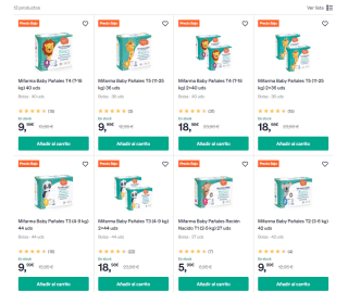 Mifarma Pañales Baby desde 0,19€/ud