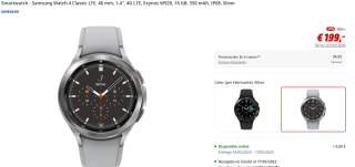 Reloj Samsung Galaxy Watch4 Classic Bluetooth 46mm Plata por 199€