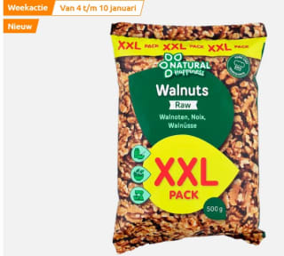 XXL-verpakking Rauwe walnoten voor €4,95 bij de Action