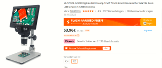 MUSTOOL G1200 Digitale Microscoop 12MP 7 Inch voor €53,96 bij Banggood