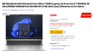 HP EliteBook 830 G11 Intel Core Ultra 7 155U Laptop 33,8 cm voor €1.399 bij Bol