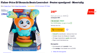 Fisher-Price DJ Bouncin Beats Leerrobot voor €29,99 bij Bol