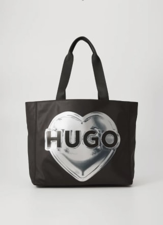 Bolso tote grande negro con estampado de corazón Becky de HUGO Red por 59,99€