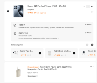 Xiaomi 14T Pro de 12GB/256GB + Gratis Xiaomi 33W Power Bank 20000mAh por 479,99€