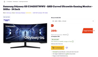 Samsung Odyssey G5 C34G55TWWU gaming monitor voor 299 euro