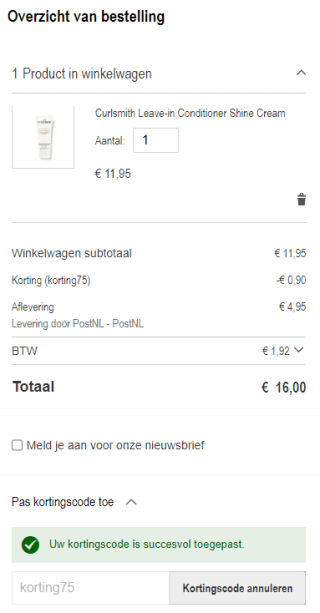 7,5% korting op alles bij Haarpro