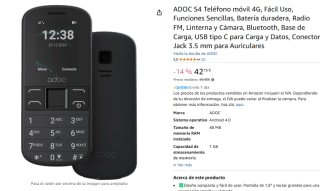 ADOC S4 Teléfono móvil 4G, Fácil Uso, Funciones Sencillas por 42,75€