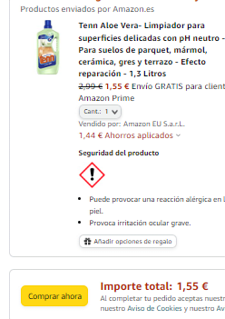 Tenn Aloe Vera-Limpiador para superficies delicadas con pH neutro por 1,55€