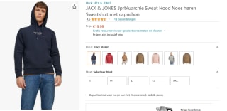 JACK & JONES Hoodie met capuchon voor €19,99 bij Amazon