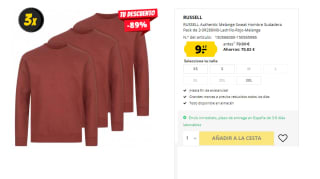 Pack de 3 Sudaderas para Hombre RUSSELL Authentic Melange por 9.17€