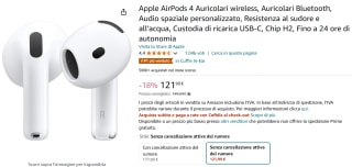 Apple Airpods 4 2024 draadloze hoofdtelefoon voor €120,99 bij Amazon