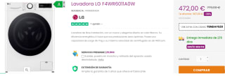 Lavadora de 11Kg LG F4WR6011A0W por 452€