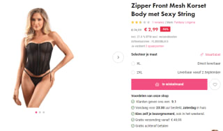 Sensuele korset met string voor €2,99 bij EasyToys