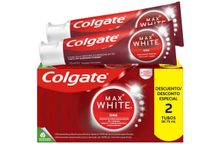 2 Pack de 2 Colgate Max White One Pasta de Dientes Blanqueadora 75ml ( 4 Unidad 1,30€) a solo 5,21€