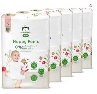 Mama Bear Bragapañales Eco, Talla 5 (12-18kg), Blanco, 95 Unidad, 5 Paquetes de 19 por 26.6€
