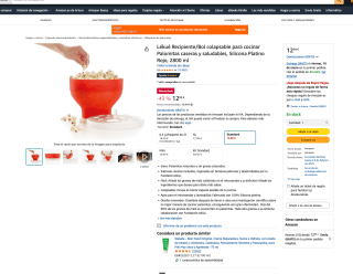 Lékué Palomitero colapsable para cocinar 2800 ml por solo 12,99€