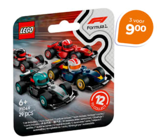 3- stuks LEGO 71049 F1 Raceauto's voor €9 bij Trekpleister