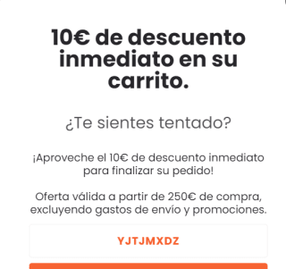-10€ de descuento en compras de +250€