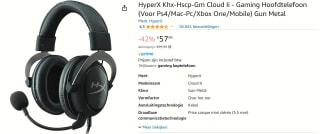 HyperX Cloud II Grijs (Gunmetal) voor €57,99 bij Amazon