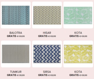 Gratis tuintapijt bij besteding vanaf €200 bij Beliani