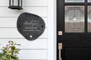 Gratis huisnummerbordje van 20 cm! Keuze uit 6 verschillende vormen!