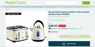 Russell Hobbs Stylevia Kettle & 4-Slice Toaster Bundle - £30.99