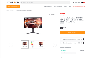 LG UltraGear 27GS95QE-B por 579,95€