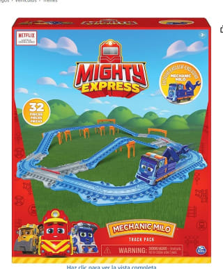 Mighty Express Juego de 32 Piezas conectables y Tren Exclusivo de Milo, por 10,02€
