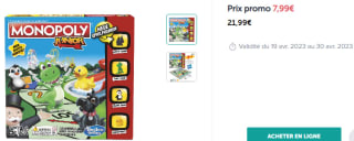 Jeu de société Monopoly Junior à 7,99€