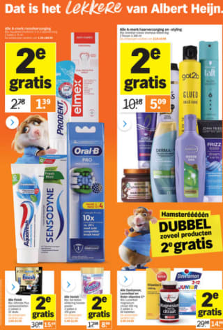 Albert Heijn Hamsterweken veel producten de 2de gratis