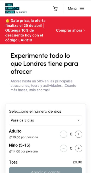 10% descuento en The London Pass