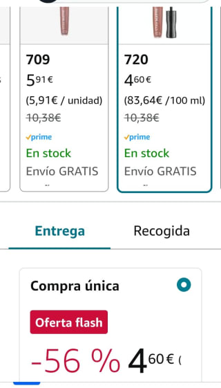 Rimmel London Stay Matte Lip Colour Tono 720 por 4,60€.