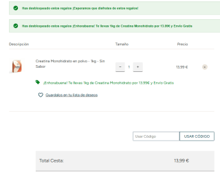 1 kg Creatina Monohidrato en polvo por 13,99€