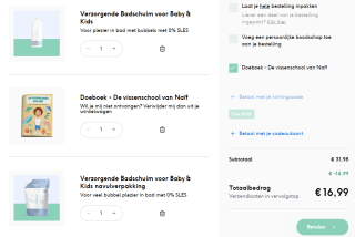 Gratis navulverpakking shampoo, wasgel of badschuim bij aankoop van 500ml verpakking bij Naïf