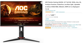 Monitor Gaming AOC 24G2SU- 24" Full HD por 149.99€