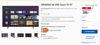 GRUNDIG 55 inch Smart TV: 4K Ultra HD voor €399 bij de Lidl