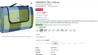 Manta Songmics transportable por 10,40€