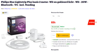 Philips Hue Lightstrip Plus basis 2 meter- Wit en gekleurd licht voor €69 bij Bol.com