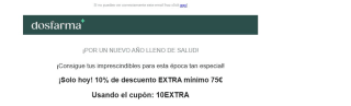 10% descuento extra en compras de +75€ en Dosfarma