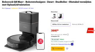 Roborock Q8 Max+ Robotstofzuiger Zilver voor €399,99 bij Bol