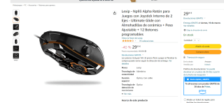 Ratón gaming Lexip Np93 Alpha 12000DPI por solo 29,99€