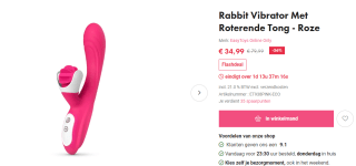 Rabbit Vibrator Met Roterende Tong roze voor €34,99 bij Easy Toys